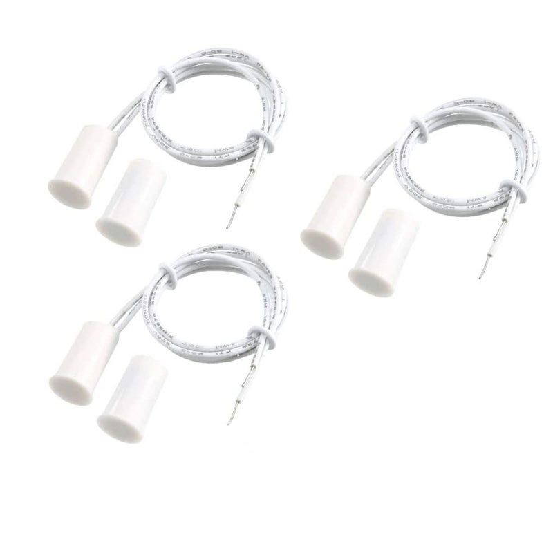 JING Magnetic Reed Switch MC-33 NC Recessed Wired Door Window Alarm, Magneti Door Switch, Contact Sensor, for Home Security and Burglar Alarm Magnetic Reed Switch,Sets of 3 - Image 1